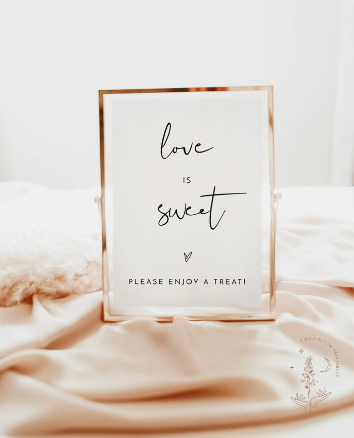Love is Sweet Please Take A Treat Sign | Modern Minimalist Wedding Sign