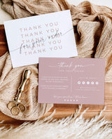 Dusty Blush Small Business Thank You Card | Boho Boutique Thank You Template 