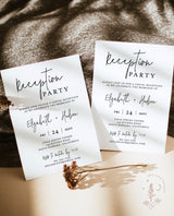Wedding Reception Party Invite | Minimalist Wedding Reception Invite