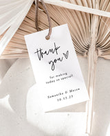 Modern Thank You Favor Tag Template | Minimalist Baby Shower Tags 