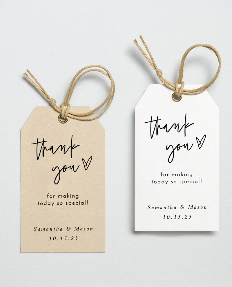Modern Thank You Favor Tag Template  Minimalist Baby Shower Tags – Wild  Bloom Design Studio