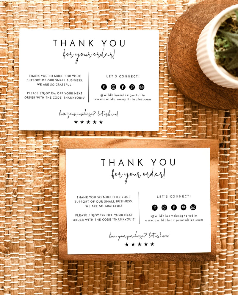 Minimalist Small Business Thank You Card | Editable Thank You Card Template 