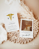 Nurse Graduation Party Invite Template | Minimalist RN Graduation Announcement