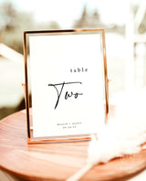 Modern Minimalist Wedding Table Numbers | Minimal Wedding Table Number