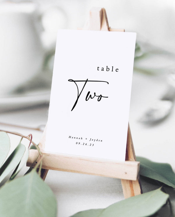 Modern Minimalist Wedding Table Numbers | Minimal Wedding Table Number 