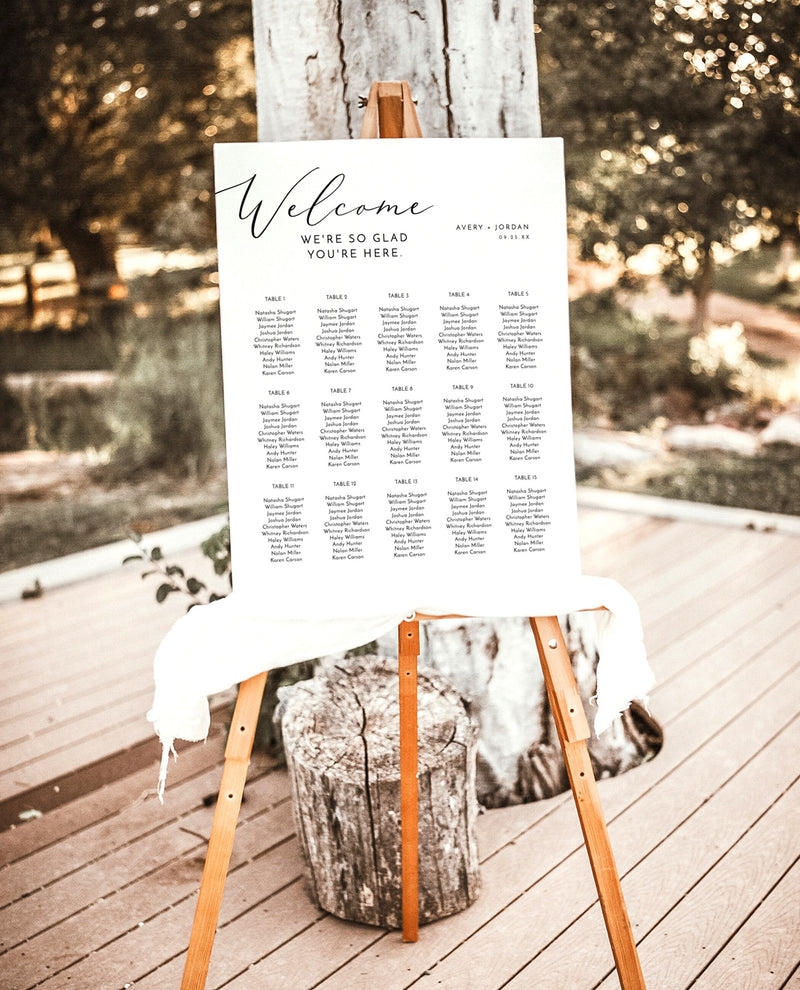 Minimalist Seating Chart Sign | Modern Wedding Seating Chart Poster 