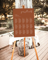 Terracotta Wedding Seating Chart | Burnt Orange Seating Chart