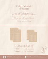 Modern Beige Seating Chart | Neutral Wedding Seating Chart