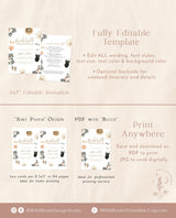 Tropical Bachelorette Party Editable Invitation | Tropical Bachelorette Itinerary