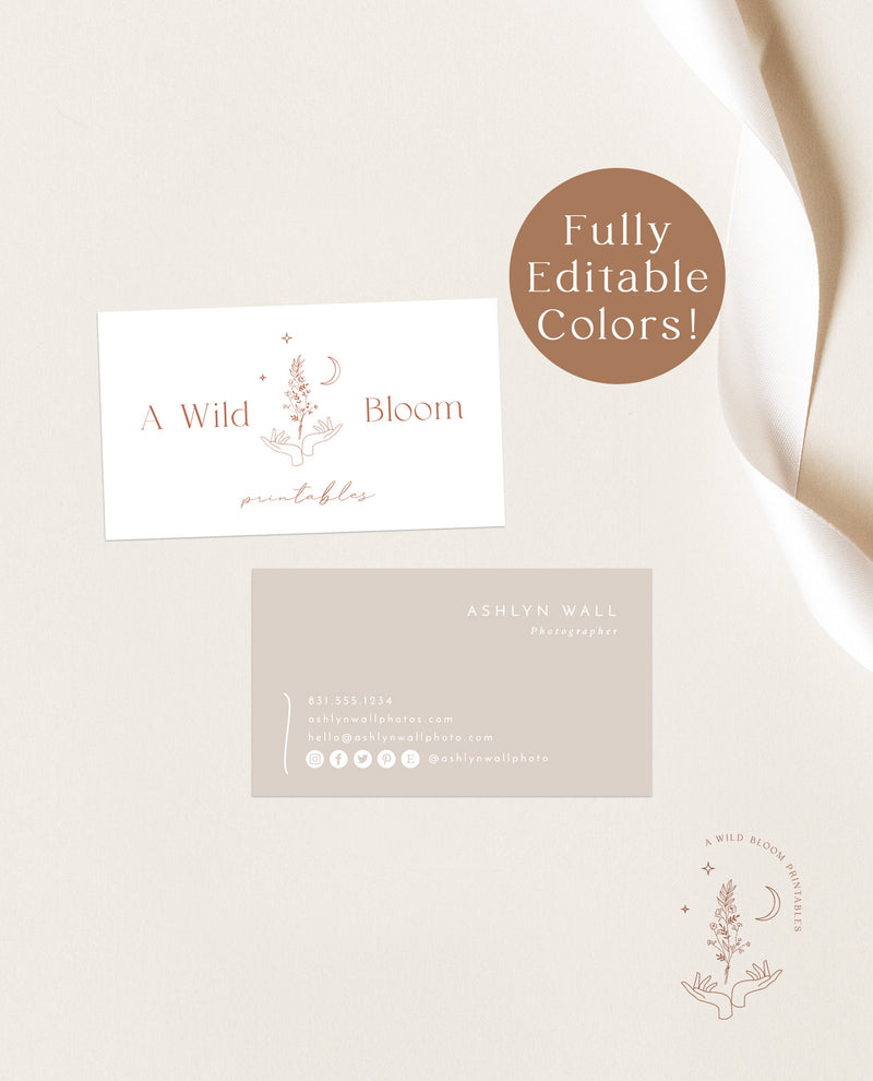 Boho Small Business Card | Boutique Business Card Template 
