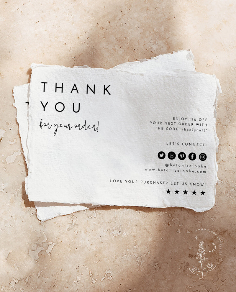 Minimalist Small Business Thank You Card | Editable Thank You Card Template 