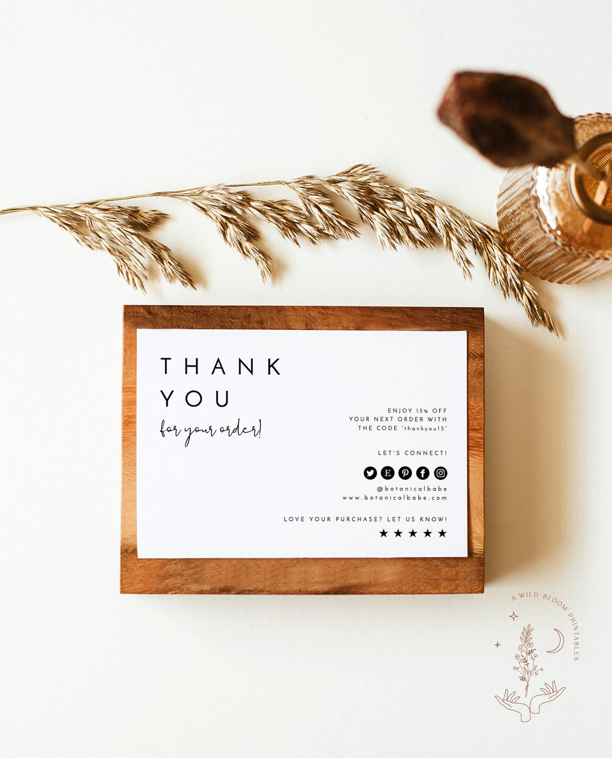 Minimalist Small Business Thank You Card | Editable Thank You Card Template
