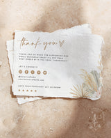 Pampas Grass Small Business Thank You Card | Boutique Thank You Template