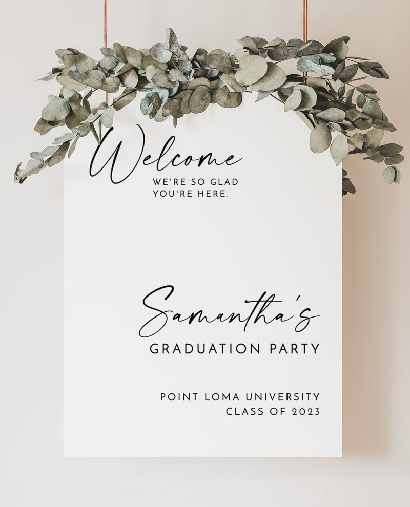 Graduation Party Welcome Sign | Minimalist Graduation Party Welcome Sign 