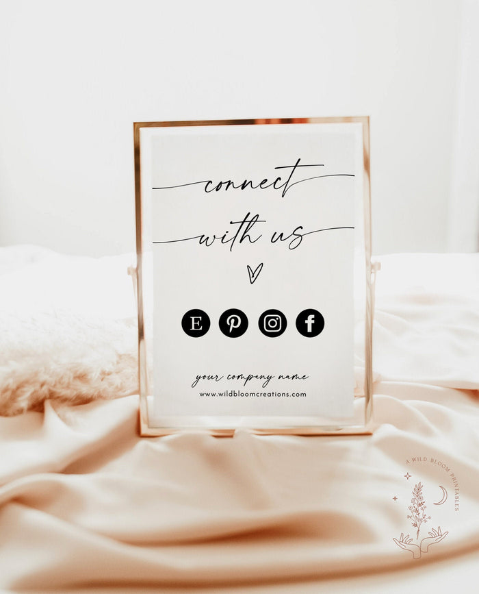 Minimalist Social Media Sign | Small Business Sign
