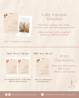 Pampas Grass Baby Shower Invite | Boho Girl Baby Shower
