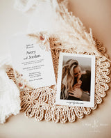 Pampas Grass Wedding Invitation | Minimalist Wedding Invite