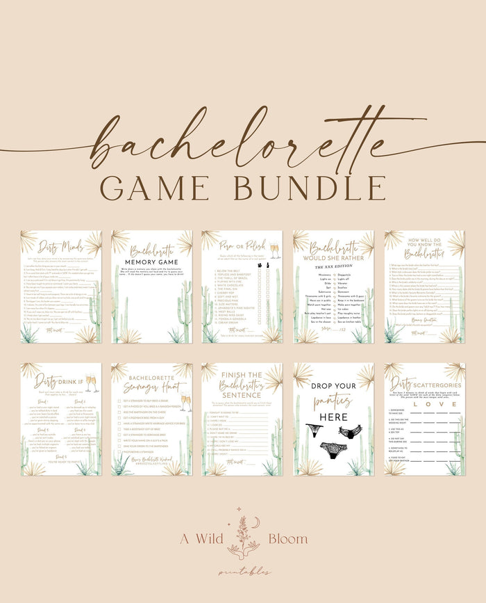 Bachelorette Party Game Bundle | Dirty Bachelorette Party Game