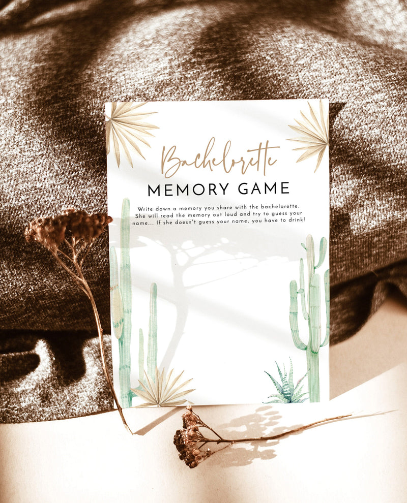 Bachelorette Memory Game | Desert Bachelorette Game 