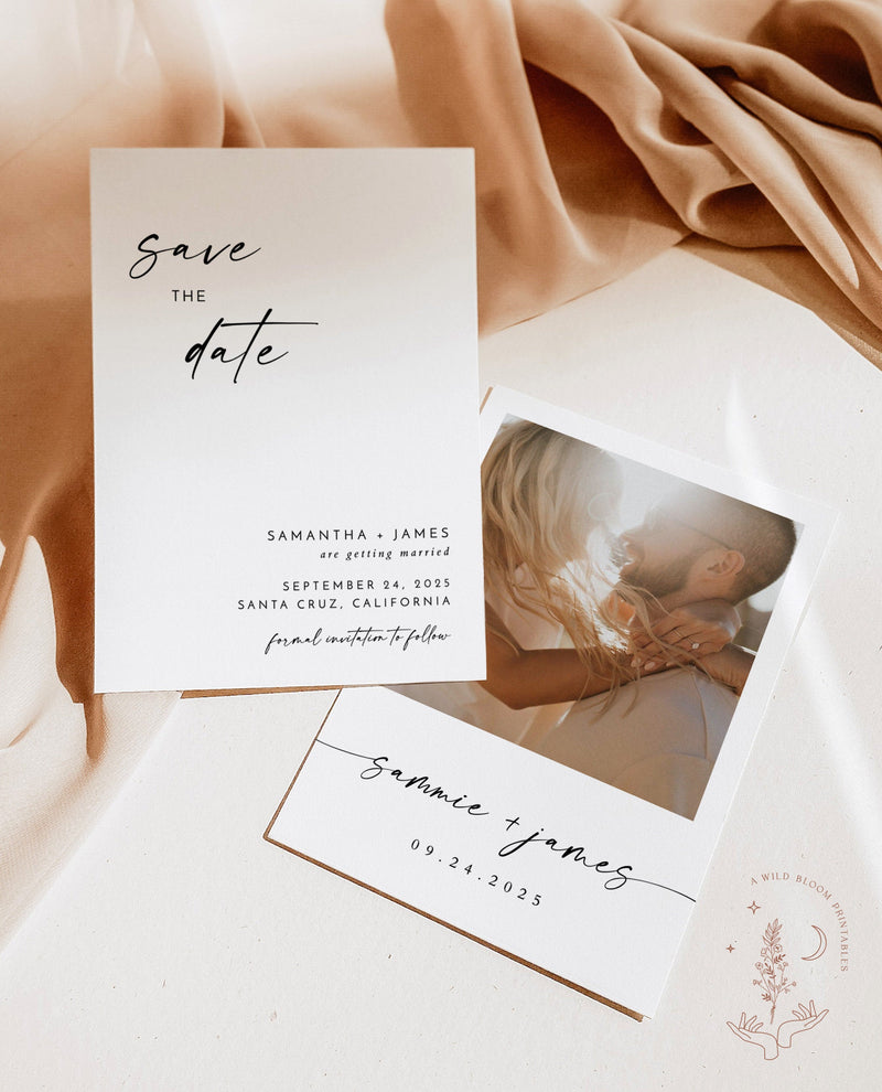 Minimalist Save the Date Template | Photo Save the Date Invite 