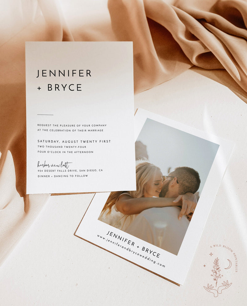 Modern Wedding Invitation | Minimalist Wedding Invite 