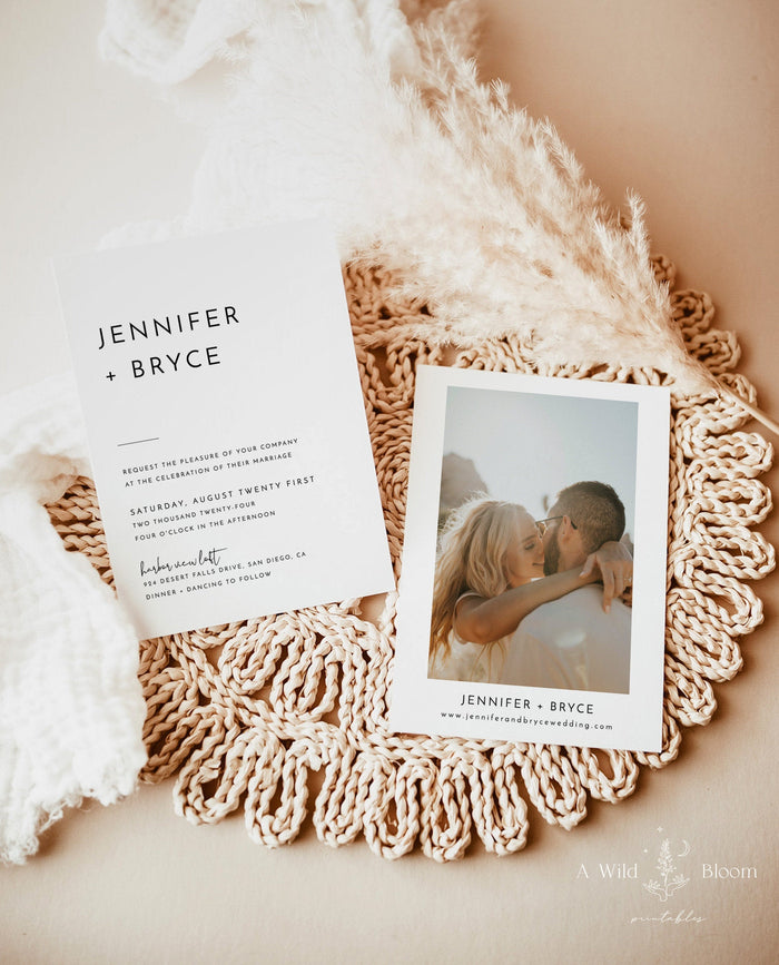 Modern Wedding Invitation | Minimalist Wedding Invite