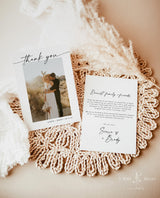 Photo Thank You Card Template | Minimalist Wedding Thank You Card 