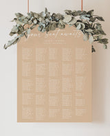 Modern Beige Alphabetical Seating Chart | Neutral Wedding Seating Chart