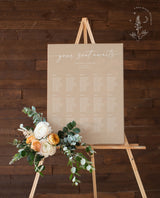 Modern Beige Seating Chart | Neutral Wedding Seating Chart