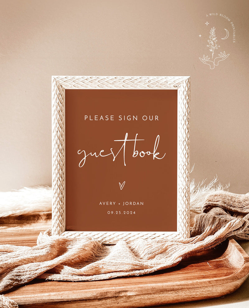 Terracotta Wedding Signage | Custom Sign Template 