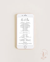 Digital Wedding Party Timeline | Bridal Party Itinerary