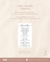 Digital Wedding Party Timeline | Bridal Party Itinerary