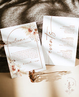 Boho Minimalist Wedding Events Card | Terracotta Wedding Events