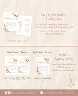 Boho Minimalist Wedding Events Card | Terracotta Wedding Events