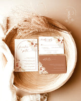 Terracotta Wedding Invitation Template | Minimalist Wedding Invite