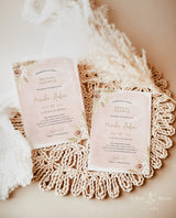 Pampas Grass Bridal Shower Invitation | Boho Tropical Bridal Shower