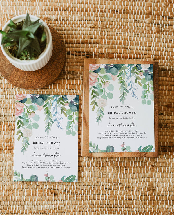 Bridal Shower Invitation | Greenery Bridal Shower Invite 