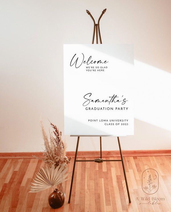 Graduation Party Welcome Sign | Minimalist Graduation Party Welcome Sign 