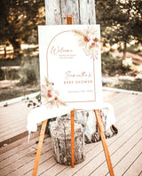 Boho Baby Shower Welcome Sign | Pampas Grass Baby Shower Welcome Poster