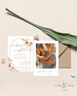 Boho Wedding Reception Invite | Photo Wedding Announcement 