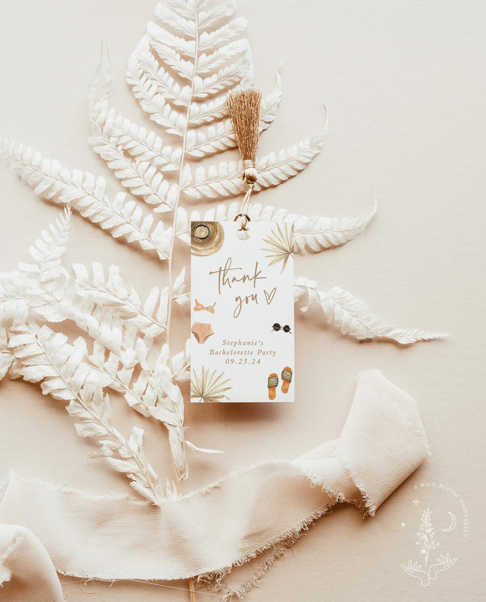 Tropical Bachelorette Favor Tags | Thank You Tags