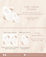 Pampas Grass Drink Menu | Boho Cocktail Menu