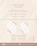 Pampas Grass Seating Chart | Terracotta Wedding Seat Chart