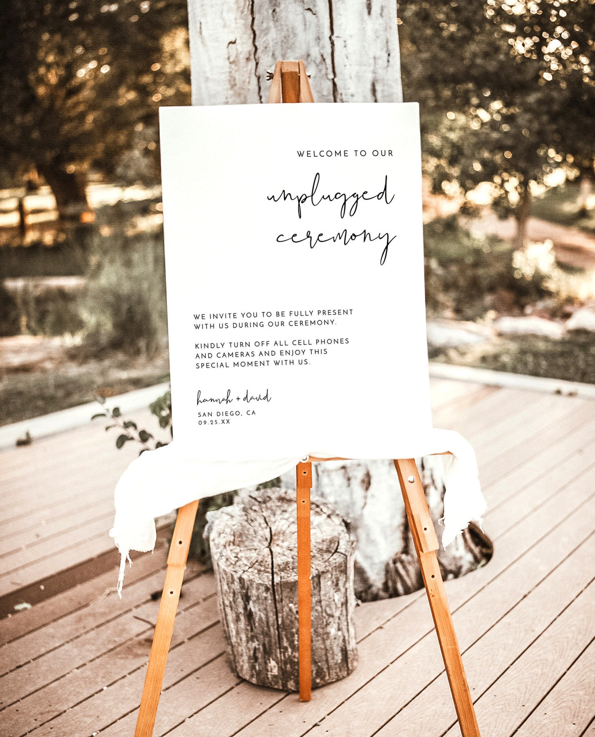 Minimalist Unplugged Ceremony Wedding Sign | Modern Unplugged Ceremony Sign