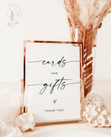 Minimalist Cards and Gifts Sign | Modern Wedding Sign Template 