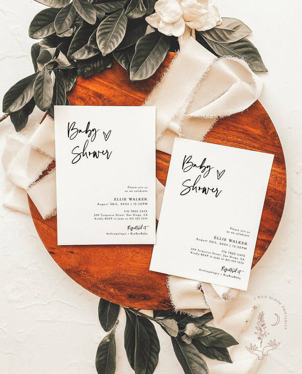 Minimalist Baby Shower Invitation | Gender Neutral Baby Shower Invite 