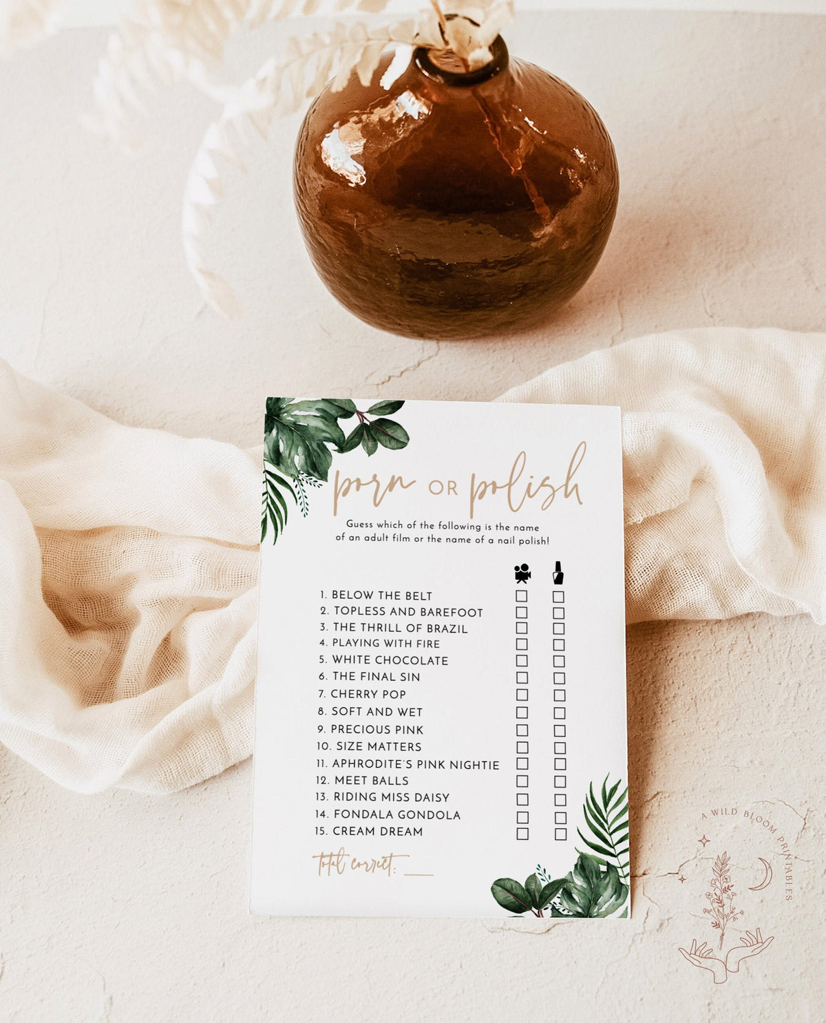 Porn Or Polish Bachelorette Game | Tropical Bachelorette Party
