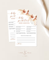 Baby Shower Advice and Predictions Card | Girl Baby Shower