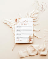 Boho Wishes for Baby Shower Card | Bohemian Baby Shower