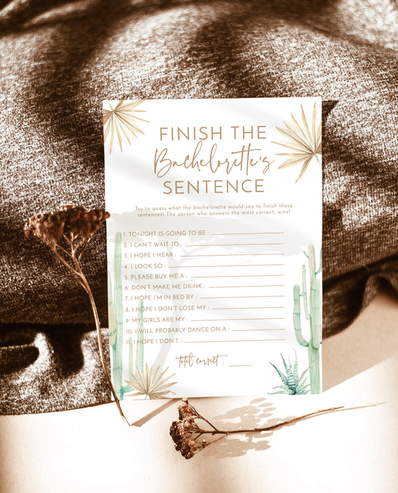 Finish the Bachelorette's Sentence Game | Fun Bachelorette Party Game 